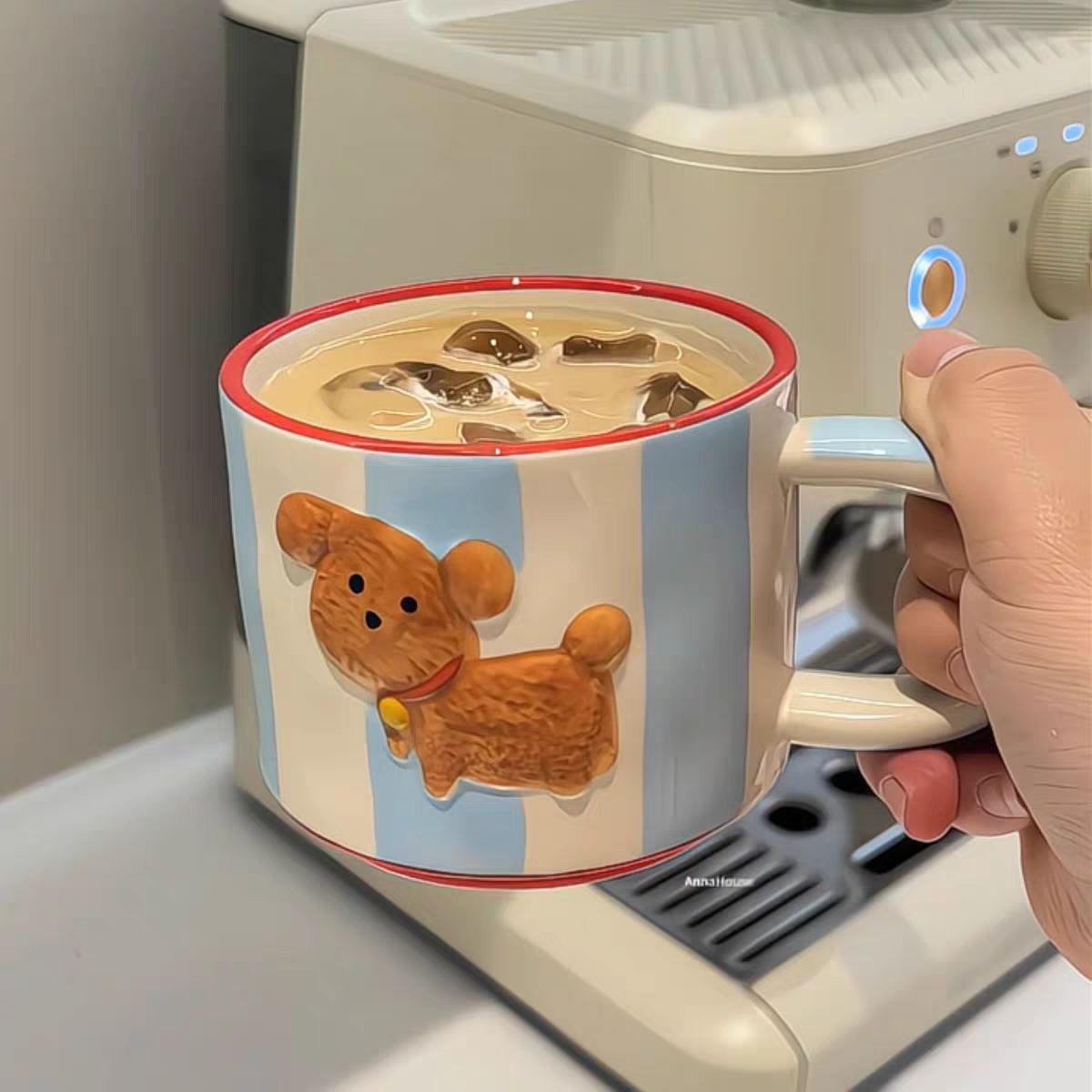 Cute Puppy Porcelain Mug 300ml Capacity Hand-painted Ceramic Mug