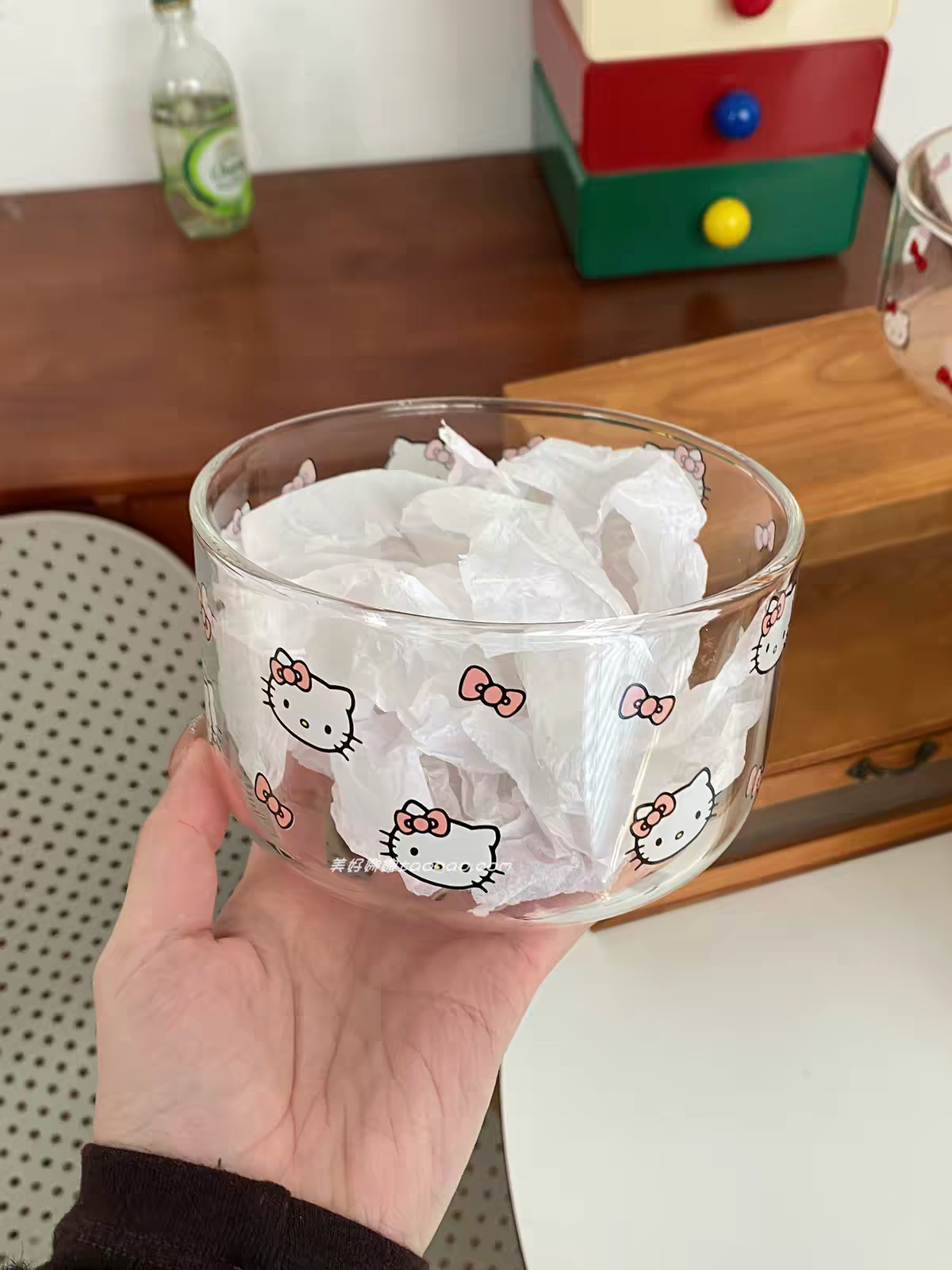 Kitty Glass Snacks Cup - Pink Bow