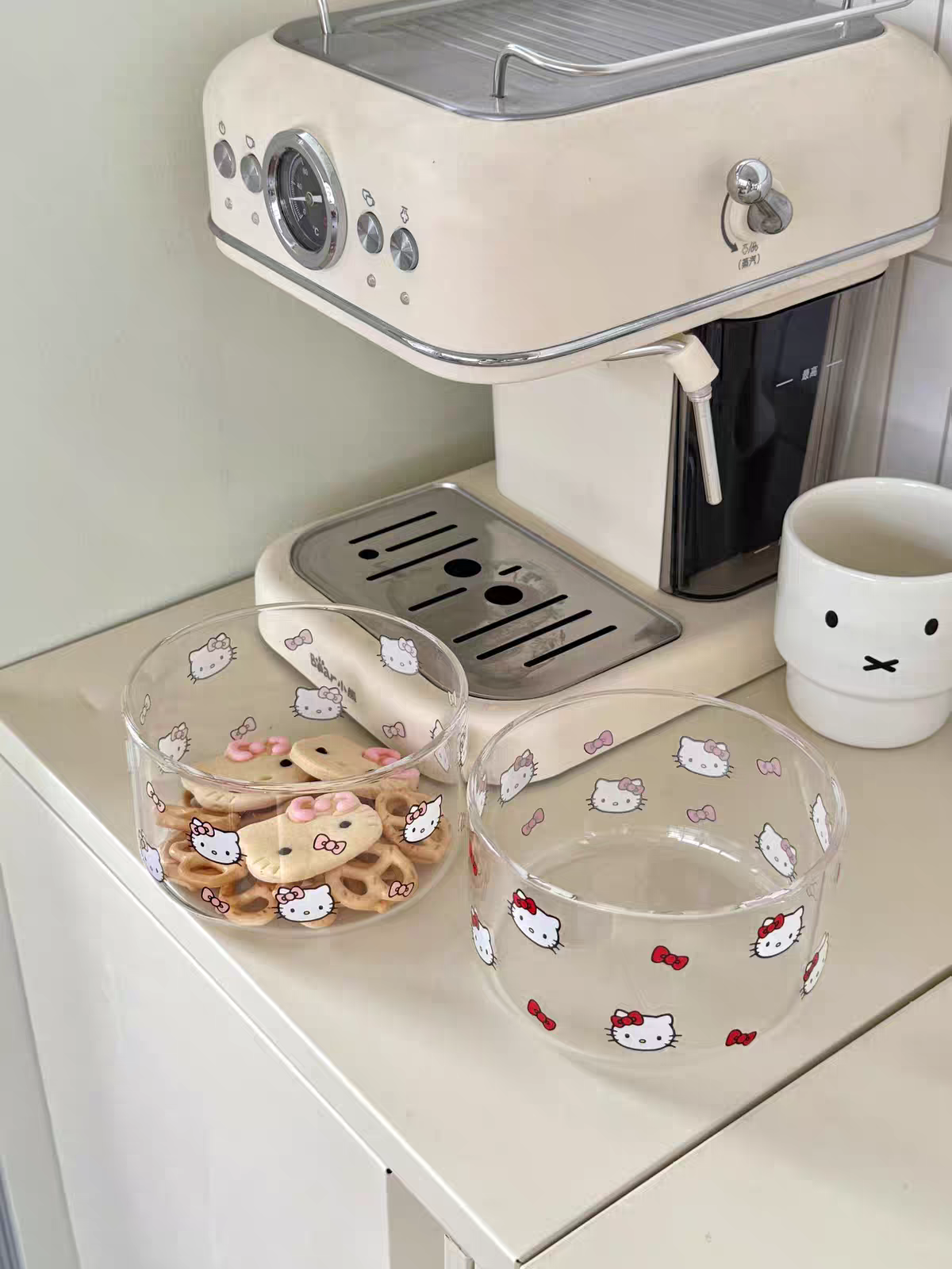 Kitty Glass Snacks Cup - Pink Bow