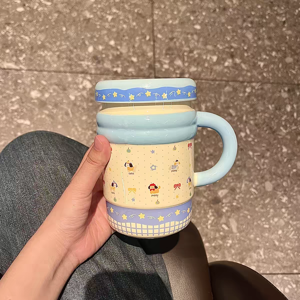 Stylish Ceramic Mug with Lid