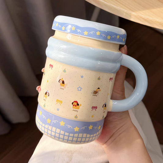 Stylish Ceramic Mug with Lid