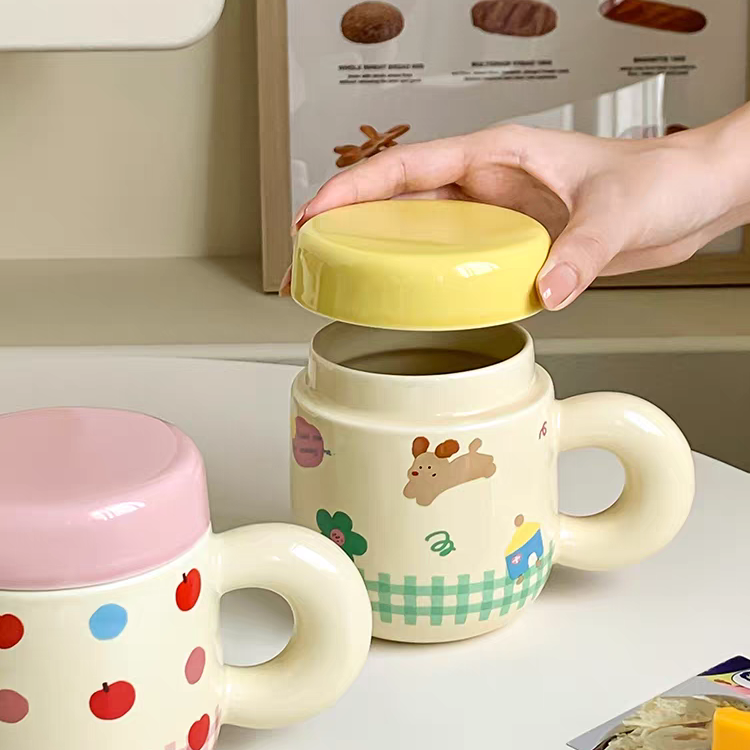 Happy Puppy Ceramic Infuser Ceramic Mug