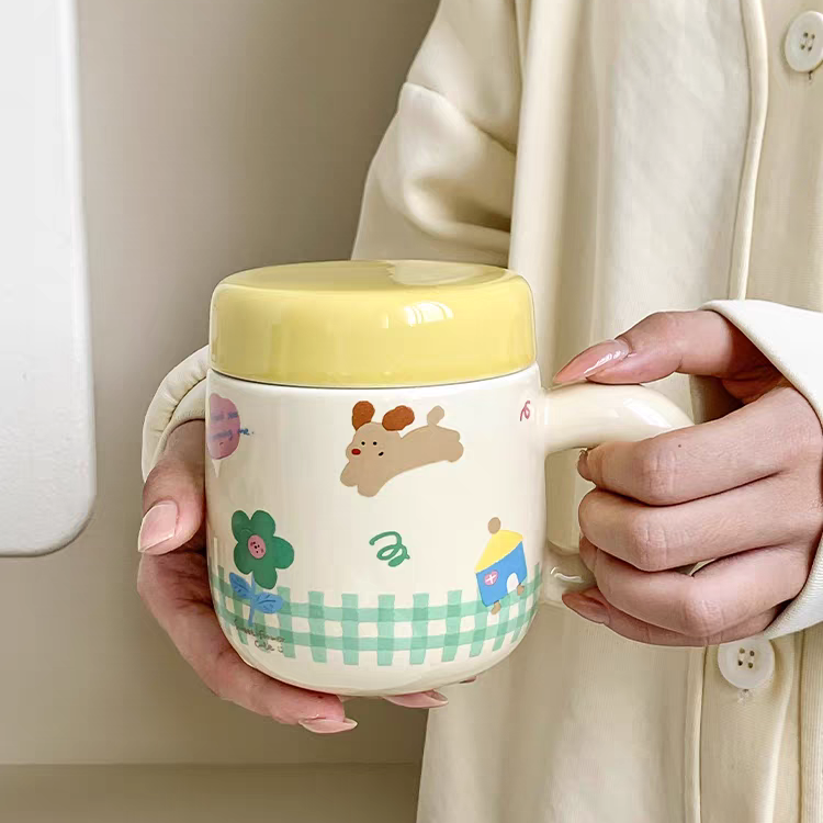 Happy Puppy Ceramic Infuser Ceramic Mug