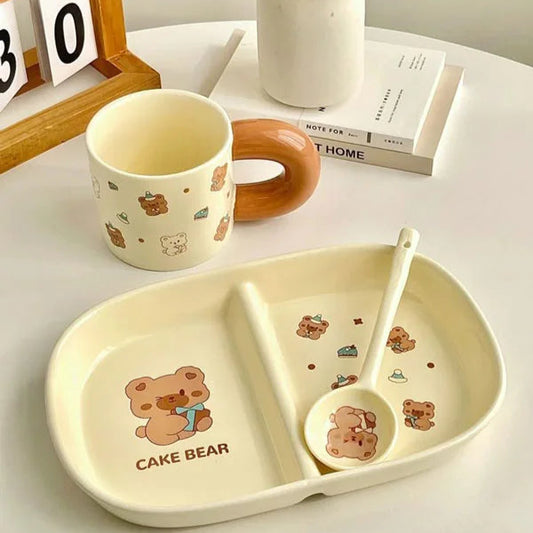 Kawaii Cake Bear Breakfast Set