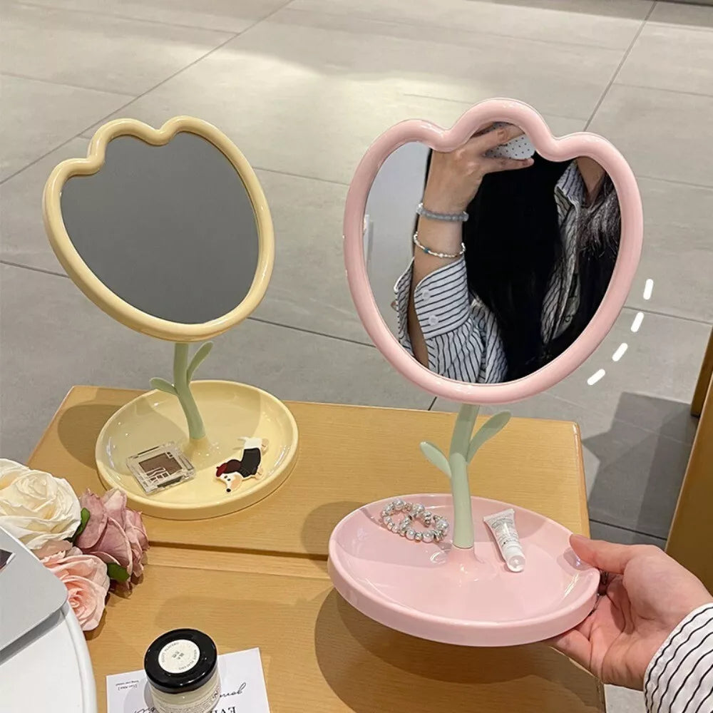 Cute Tulip Shaped Portable Stand Mirror