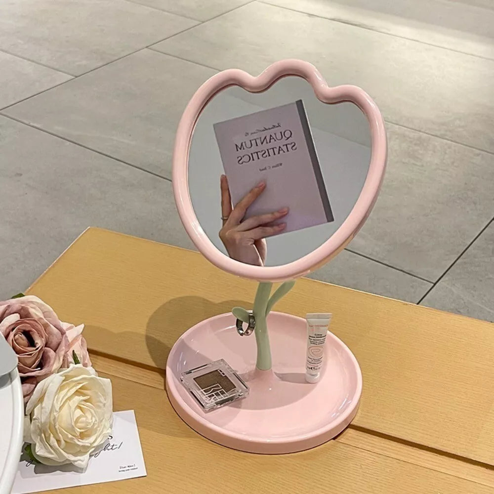 Cute Tulip Shaped Portable Stand Mirror