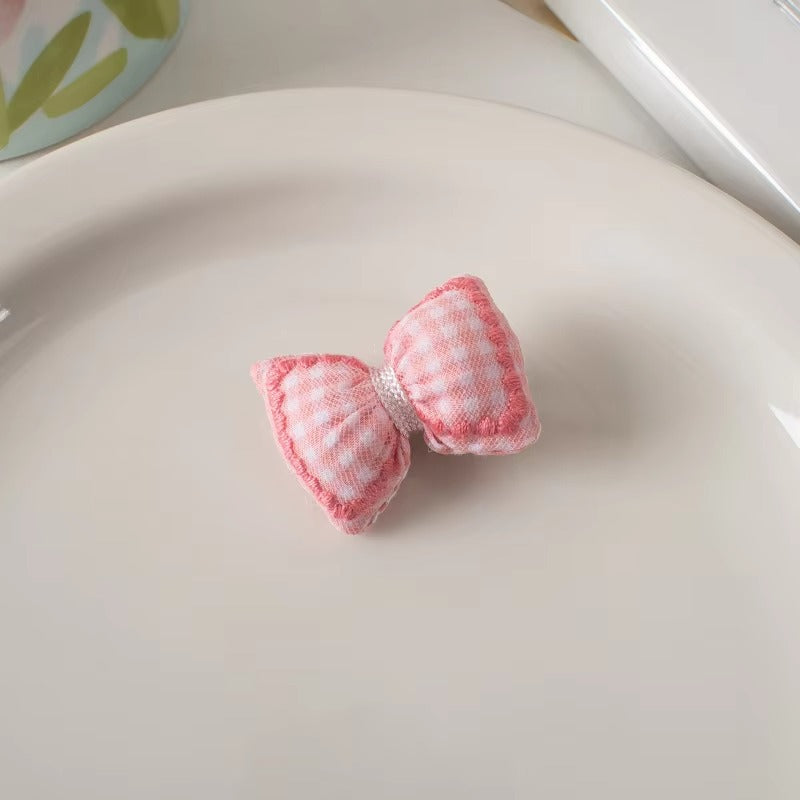 Cute Plaid Bow Hair Clip (Single pc)