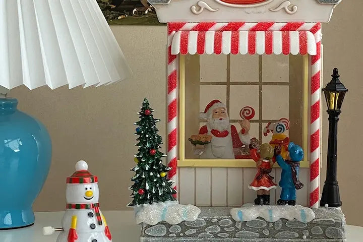 Santa White Candy Shop Lamp - With Music