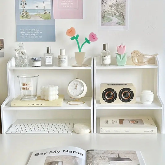 Double-Tier Desktop Organizer Shelf - DIY