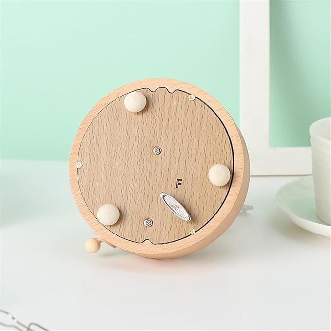 Rotating Windmill Wooden Music Box